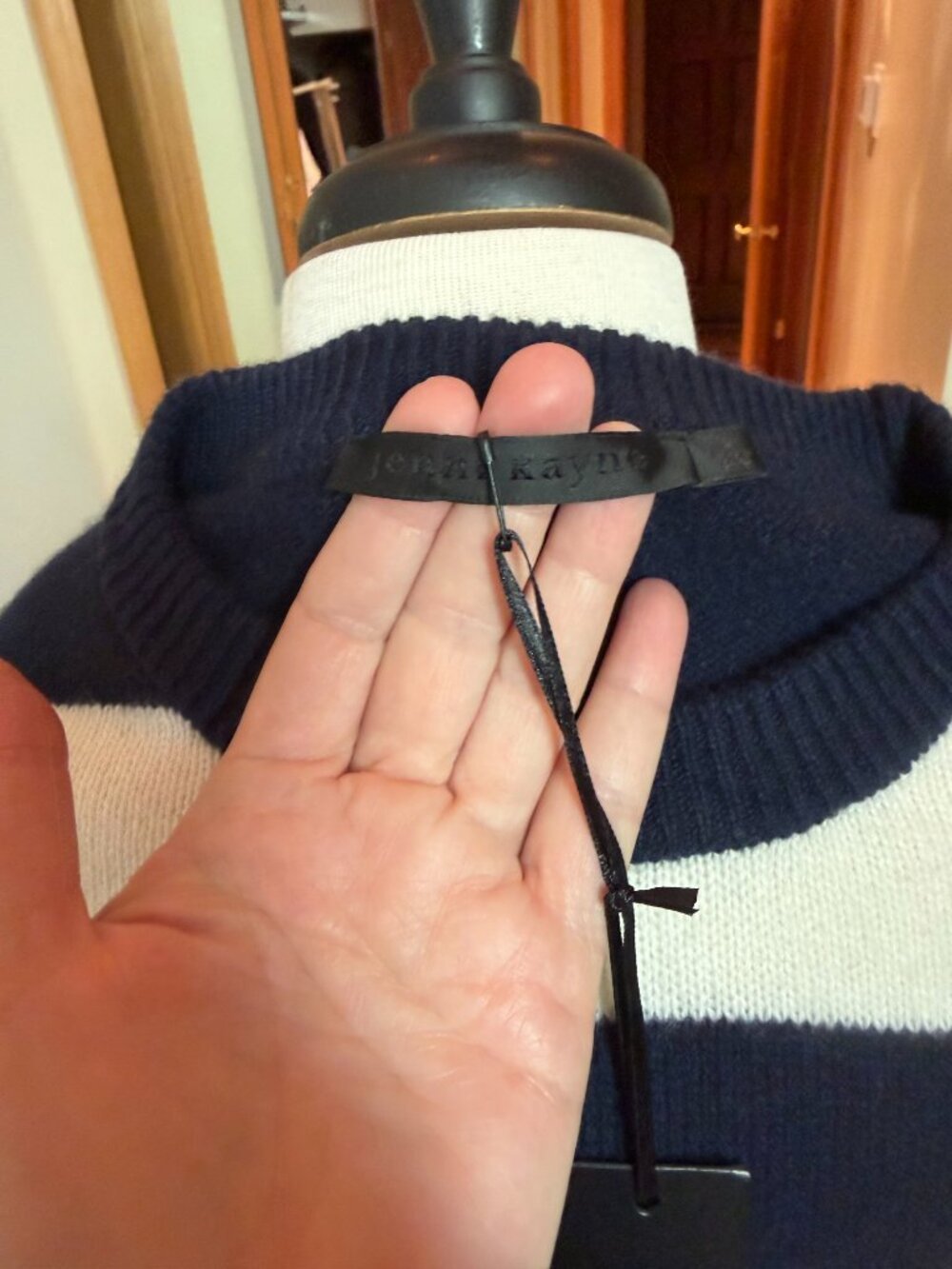 Jenni Kayne Cashmere Boyfriend Sweater in Navy Stripe - Picture 4 of 7
